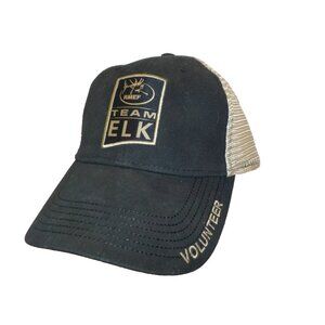 RMEF Team Elk Trucker Hat Ball Cap Rocky Mountain Elk Foundation Black/Tan OSFM